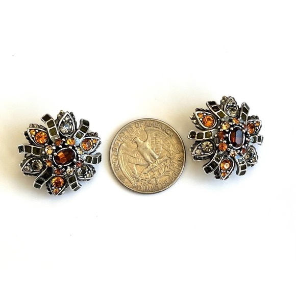 Vintage Joan Rivers Rhinestone Clip earrings - Picture 2 of 4